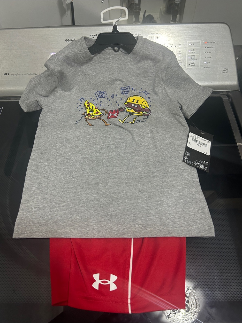 Boys size 4 two piece matching outfit set pizza cheeseburger new nwt